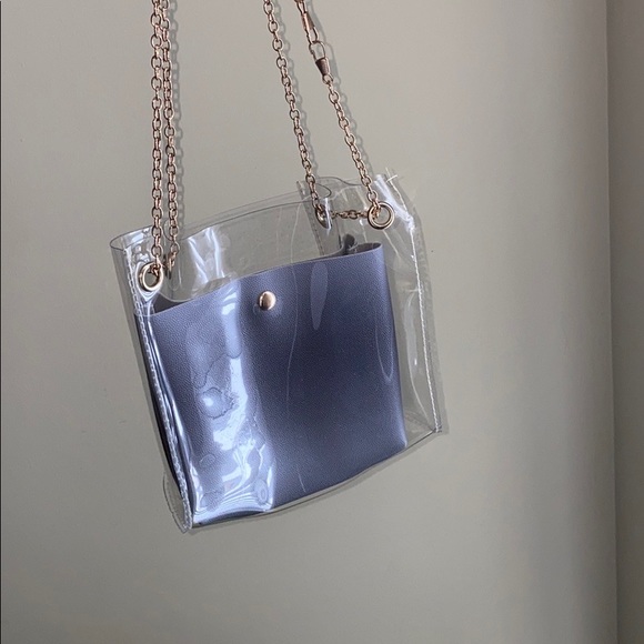 Clear Shoulder Bag + Pouch - Picture 1 of 3